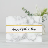 Fijne Moederdag Elegiet Marmer & Goud Folie Feestdagenkaart (Staand Voorkant)