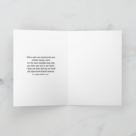 Fijne Moederdag  Feestdagen Kaart (Binnen)