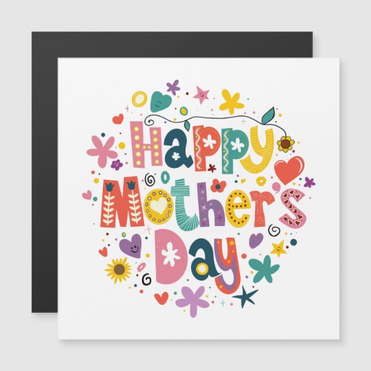 Fijne moederdag Floral Cool Stylish Lettering (Voorkant / Achterkant)