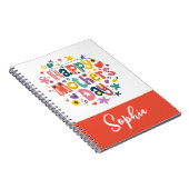 Fijne moederdag Floral Cool Stylish Lettering Notitieboek (Rechterzijde)