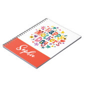 Fijne moederdag Floral Cool Stylish Lettering Notitieboek (Linkerzijde)