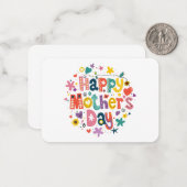 Fijne moederdag Floral Cool Stylish Lettering Notitiekaartje (Voorkant / Achterkant in situ)