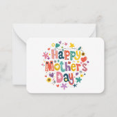 Fijne moederdag Floral Cool Stylish Lettering Notitiekaartje (Voorkant)