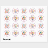 Fijne moederdag Floral Cool Stylish Lettering Ronde Sticker (Vel)
