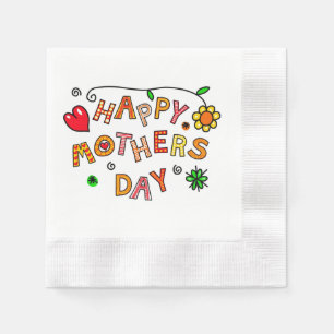 Fijne moederdag Floral Cool Stylish Servet