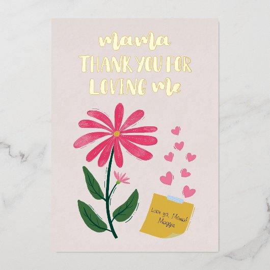 Fijne Moederdag Folie Vakantiegroet Folie Feestdagenkaart (Voorkant)