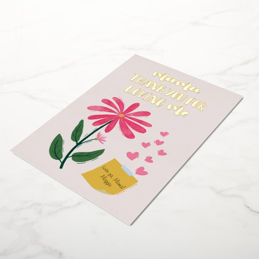 Fijne Moederdag Folie Vakantiegroet Folie Feestdagenkaart (Gedraaid)