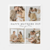 Fijne Moederdag Fotodeken – Ik hou van je, mama Fleece Deken (Voorkant)