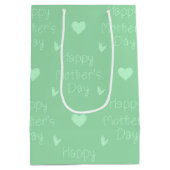 Fijne Moederdag Fris Groen Hart Medium Cadeauzakje (Achterkant)