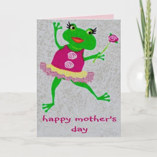 Fijne Moederdag Froggy-kaart. Mam moet het zijn. Kaart (Voorkant)