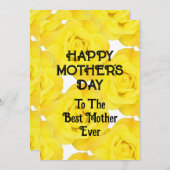 Fijne Moederdag Gele Bloemen Aangepaste Tekst Feestdagenkaart (Voorkant / Achterkant)