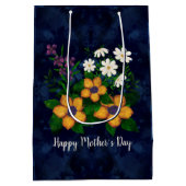 Fijne Moederdag Gele Paarse Witte Bloemen Medium Cadeauzakje (Achterkant)