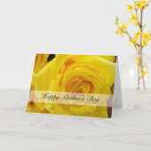 Fijne moederdag gele rozenwenskaart. kaart (Gele Bloem)