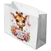Fijne Moederdag Giraffe  Groot Cadeauzakje (Achterkant Gekanteld)