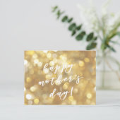 Fijne Moederdag! Glamoureus Goud Sparkles Briefkaart (Staand voorkant)