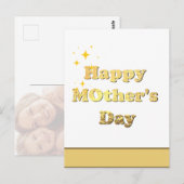 Fijne moederdag. Goud eenvoudige script kalligrafi Briefkaart (Voorkant / Achterkant)