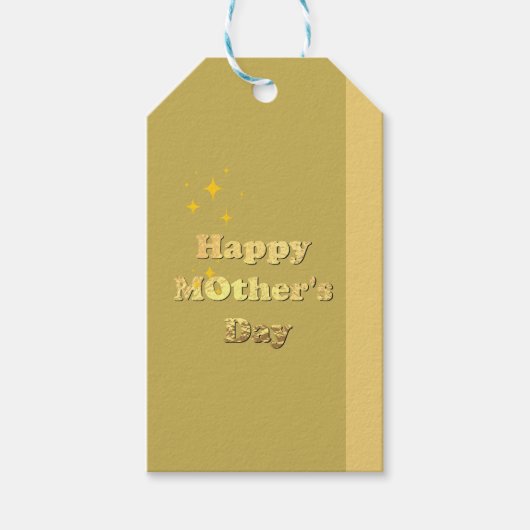 Fijne moederdag. Goud eenvoudige script kalligrafi Cadeaulabel (Voorkant)