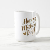 Fijne Moederdag Gouden Script Hart Koffiemok (Voorkant rechts)