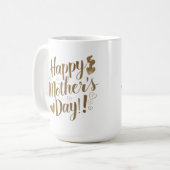 Fijne Moederdag Gouden Script Hart Koffiemok (Voorkant links)