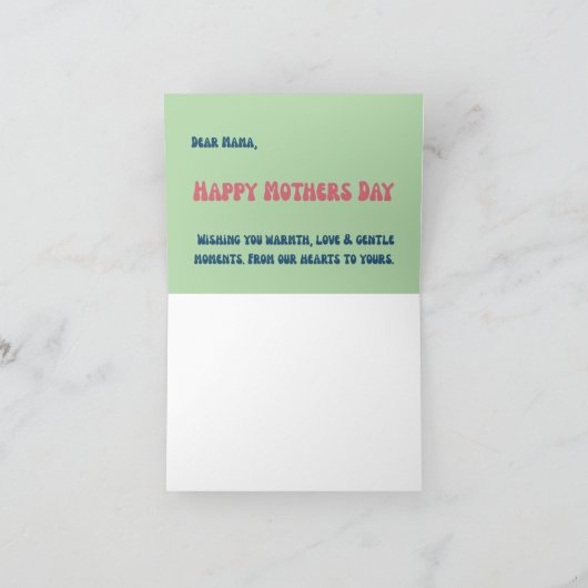 Fijne Moederdag Groovy Typografie Groet Bedankkaart (Binnen)