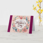 Fijne Moederdag Hart Wenskaart Kaart (Gele Bloem)