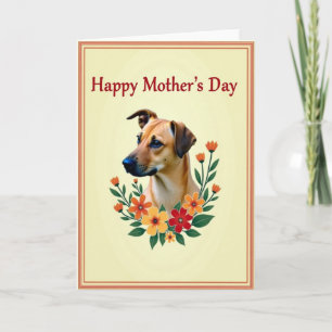 Fijne Moederdag Hond Kunstkaart Kaart