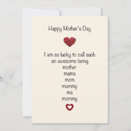 Fijne Moederdag, ik heb zo veel geluk Feestdagenkaart