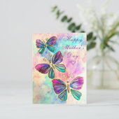 Fijne Moederdag kaart met Butterflies (Staand voorkant)