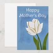 Fijne Moederdag Kaart, tulp, bloem, Feestdagenkaart (Voorkant / Achterkant)