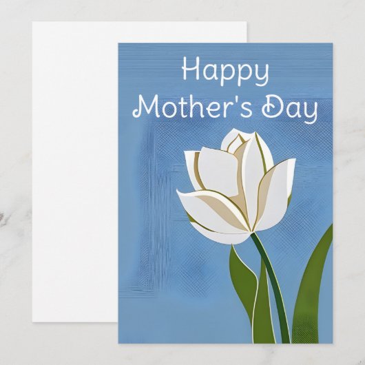 Fijne Moederdag Kaart, tulp, bloem, Feestdagenkaart (Voorkant / Achterkant)