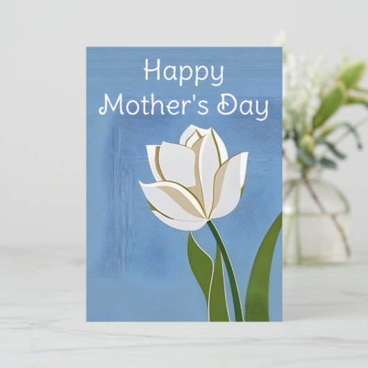 Fijne Moederdag Kaart, tulp, bloem, Feestdagenkaart (Staand voorkant)