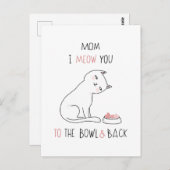 Fijne Moederdag Kat Mam aan de maan en terug Briefkaart (Voorkant / Achterkant)