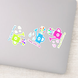 Fijne Moederdag kleurige waterblikken Sticker