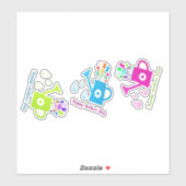 Fijne Moederdag kleurige waterblikken Sticker (Vel)