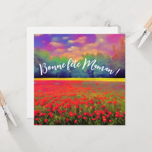 Fijne Moederdag - Kleurrijk landschap van kampsons Kaart (Voorkant / Achterkant in situ)