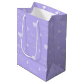 Fijne Moederdag Lavendel Hart Patroon Medium Cadeauzakje (Voorkant Gekanteld)