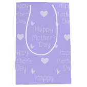 Fijne Moederdag Lavendel Hart Patroon Medium Cadeauzakje (Voorkant)