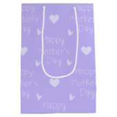 Fijne Moederdag Lavendel Hart Patroon Medium Cadeauzakje (Achterkant)