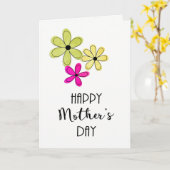Fijne Moederdag leeg in Wenskaart Kaart (Gele Bloem)
