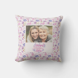 Fijne Moederdag leuke waterverf heldere bloem Kussen