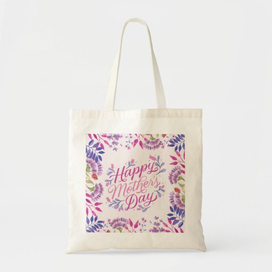 Fijne Moederdag leuke waterverf heldere bloem Tote Bag (Voorkant)