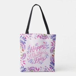 Fijne Moederdag leuke waterverf heldere bloem Tote Bag