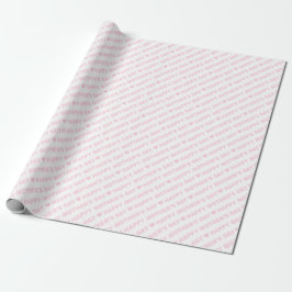 Fijne Moederdag Lichtroze op Wit Cadeaupapier