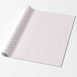 Fijne Moederdag Lichtroze op Wit Cadeaupapier