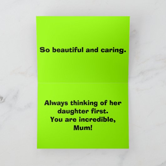 Fijne Moederdag......lieve mama! Kaart (Binnen)