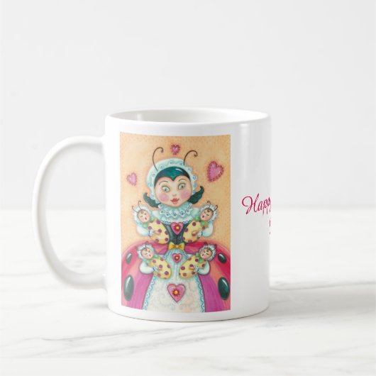 Fijne Moederdag LIEVENBUG BABYS BEKER Koffiemok (Links)
