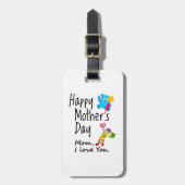 Fijne Moederdag. Mam, ik hou van je. Bagagelabel (Voorkant verticaal)
