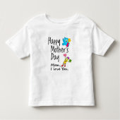 Fijne Moederdag. Mam, ik hou van je. Kinder Shirts (Voorkant)