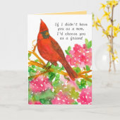 Fijne Moederdag Mam Mijn Vriend Kardinaalvogel Kaart (Gele Bloem)
