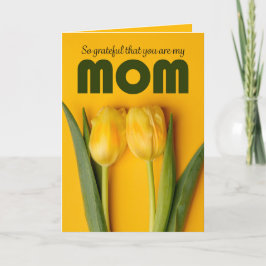 Fijne Moederdag Mam Twee Gele Tulpen Feestdagen Kaart